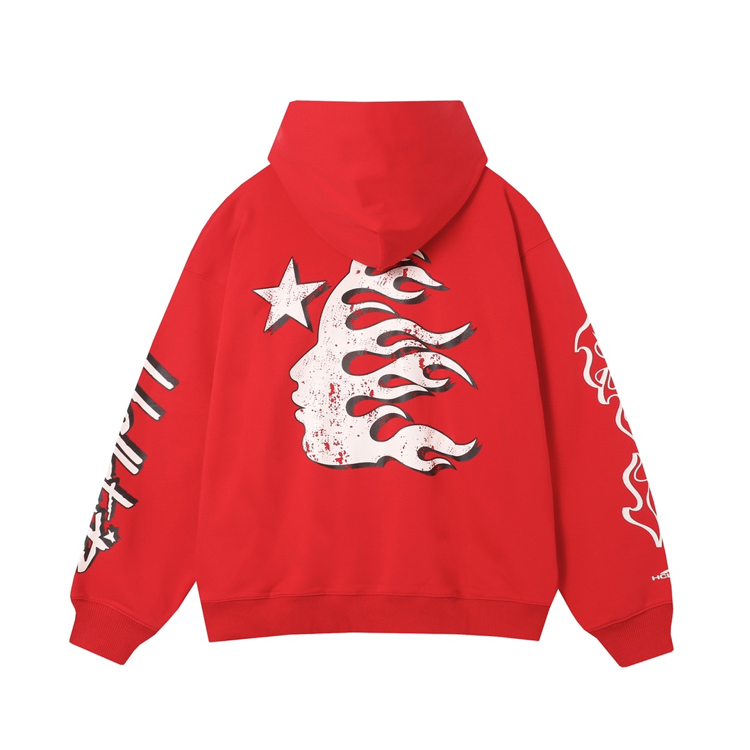 Hellstar Records Red Hoodie - FashionPlug