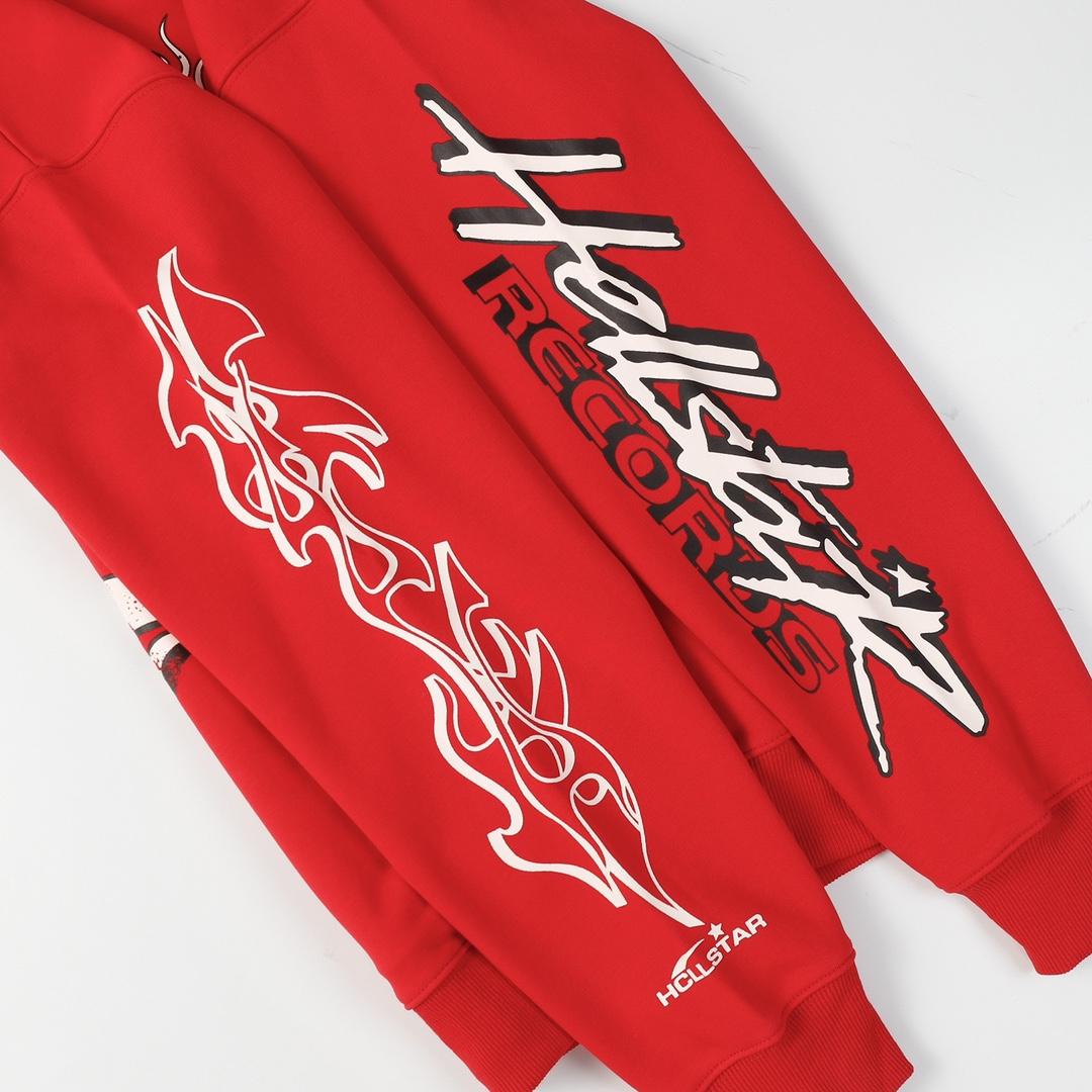 Hellstar Records Red Hoodie - FashionPlug