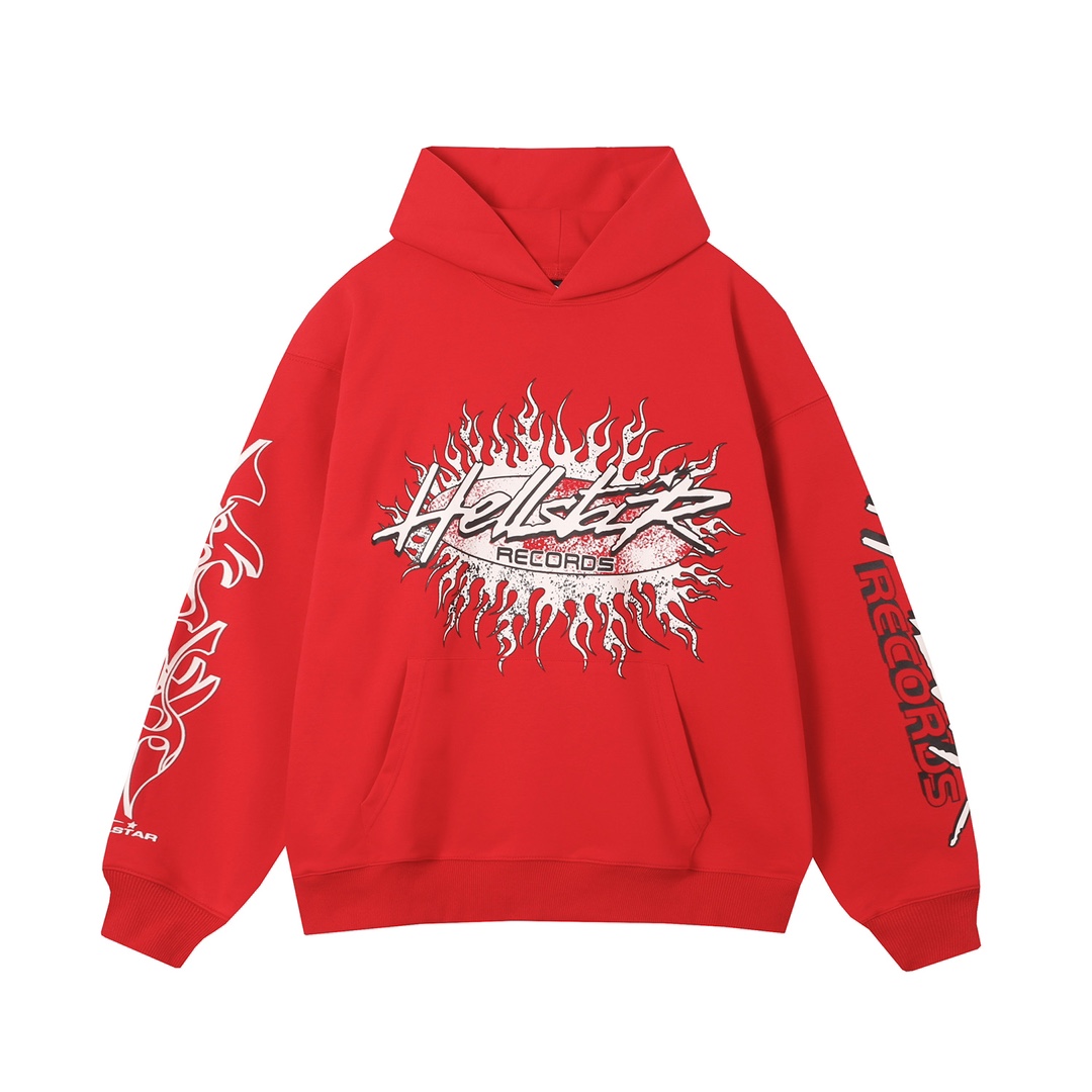 Hellstar Records Red Hoodie - FashionPlug
