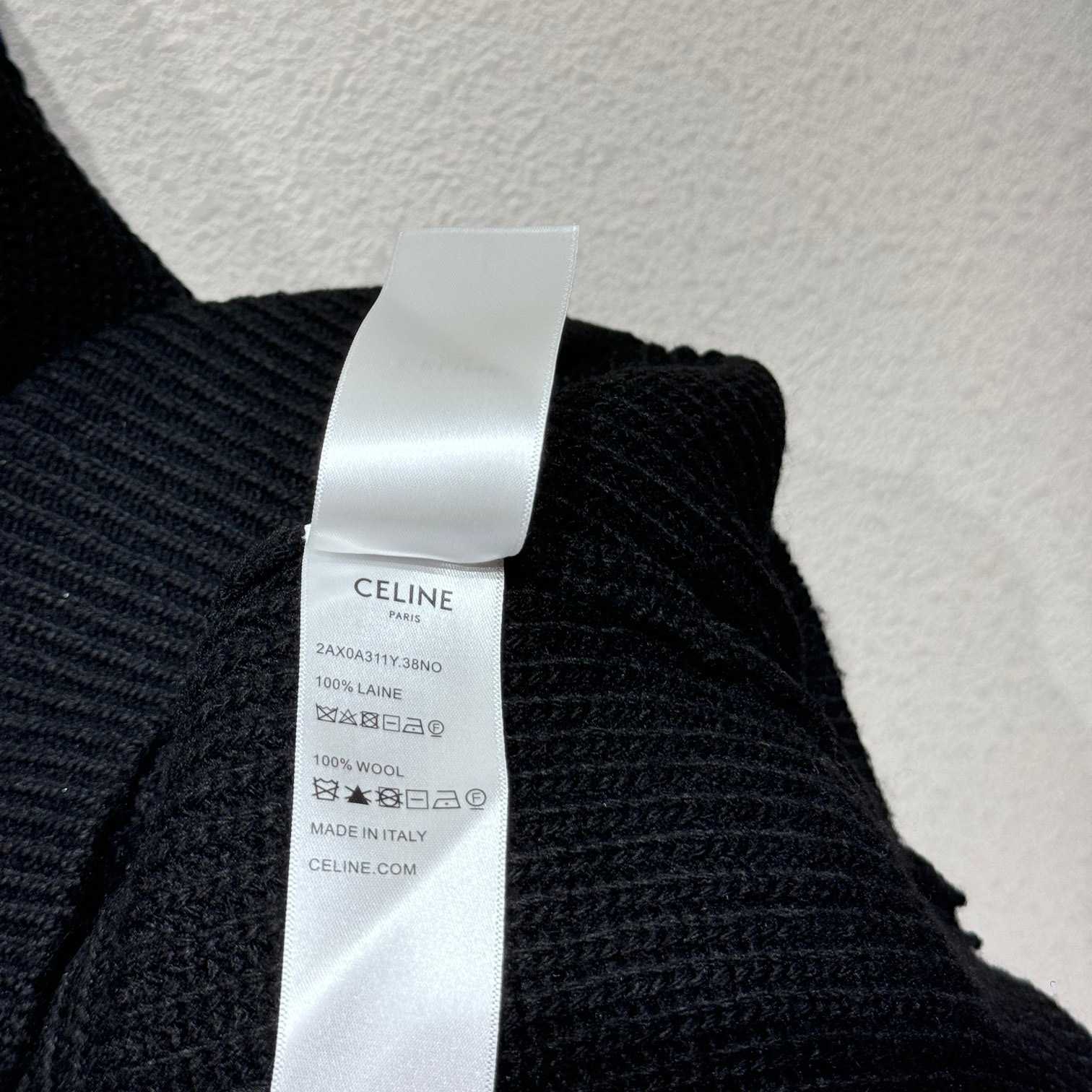 Celine Hooded Sweater In Ribbed Wool - FashionPlug