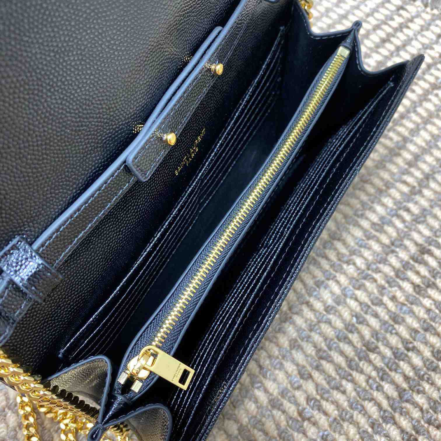 Saint Laurent Cassandre Chain Wallet In Lambskin - FashionPlug