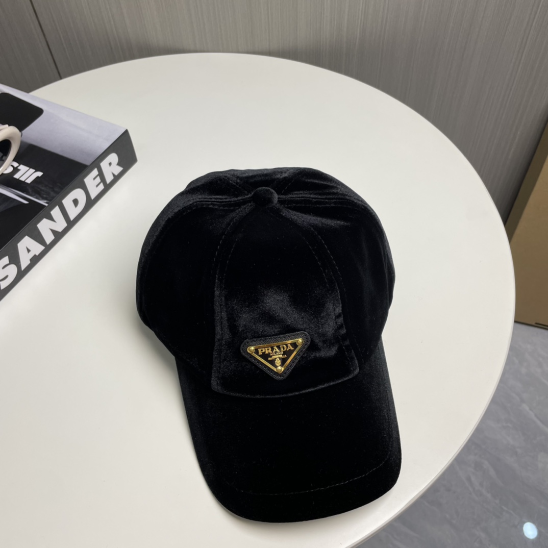 Prada Velvet Baseball Cap - FashionPlug