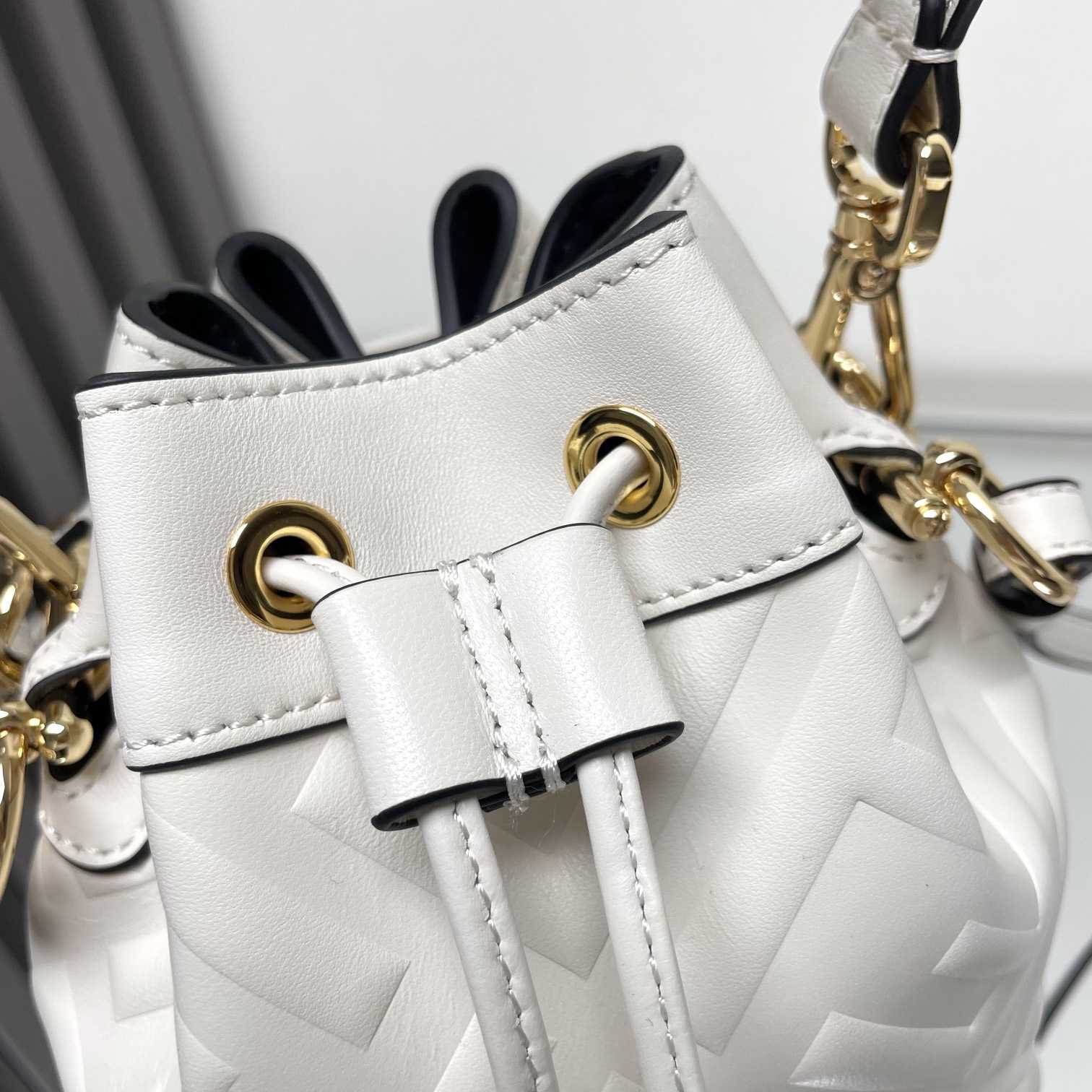 Fendi Mon Tresor White Leather Mini-bag With FF Motif - FashionPlug