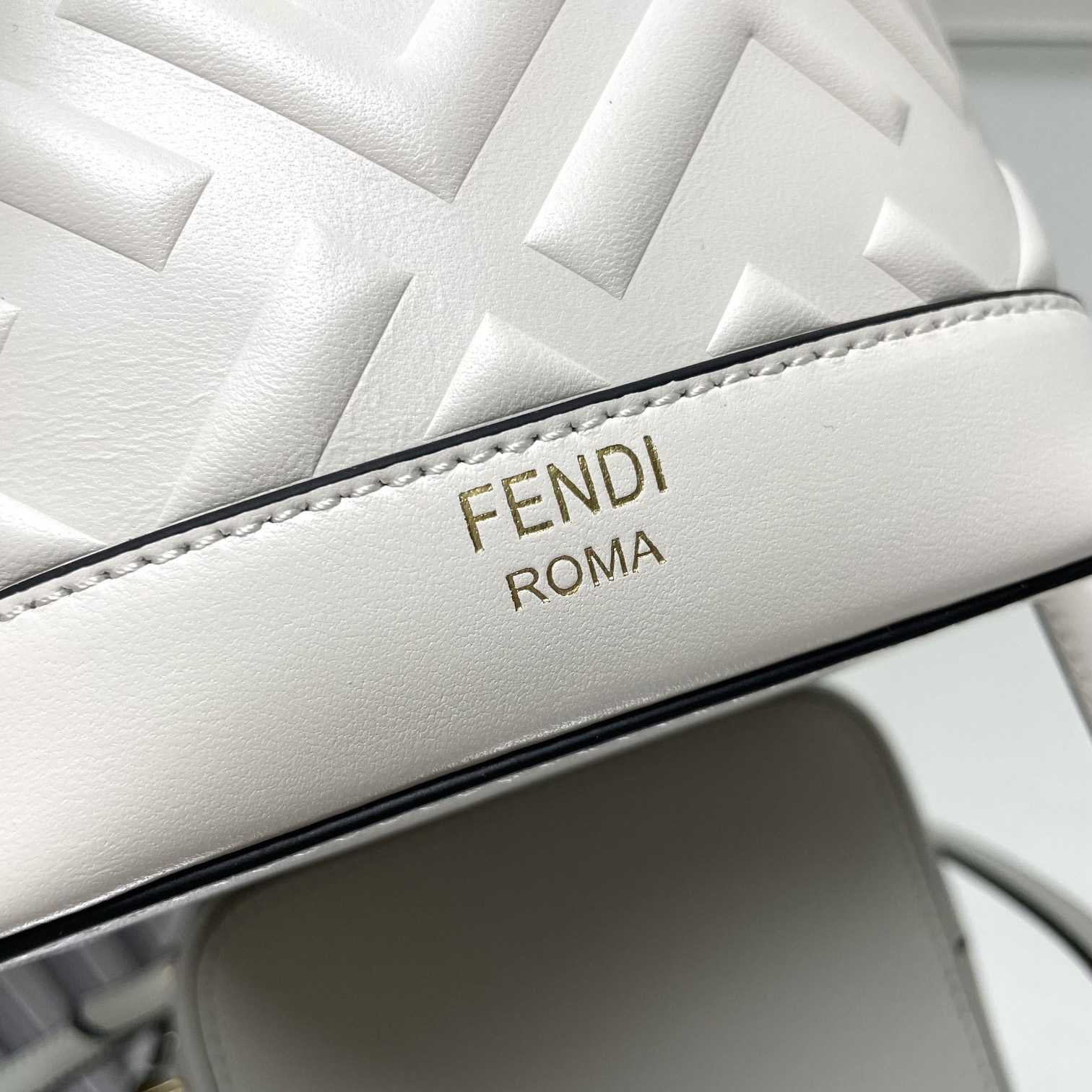 Fendi Mon Tresor White Leather Mini-bag With FF Motif - FashionPlug