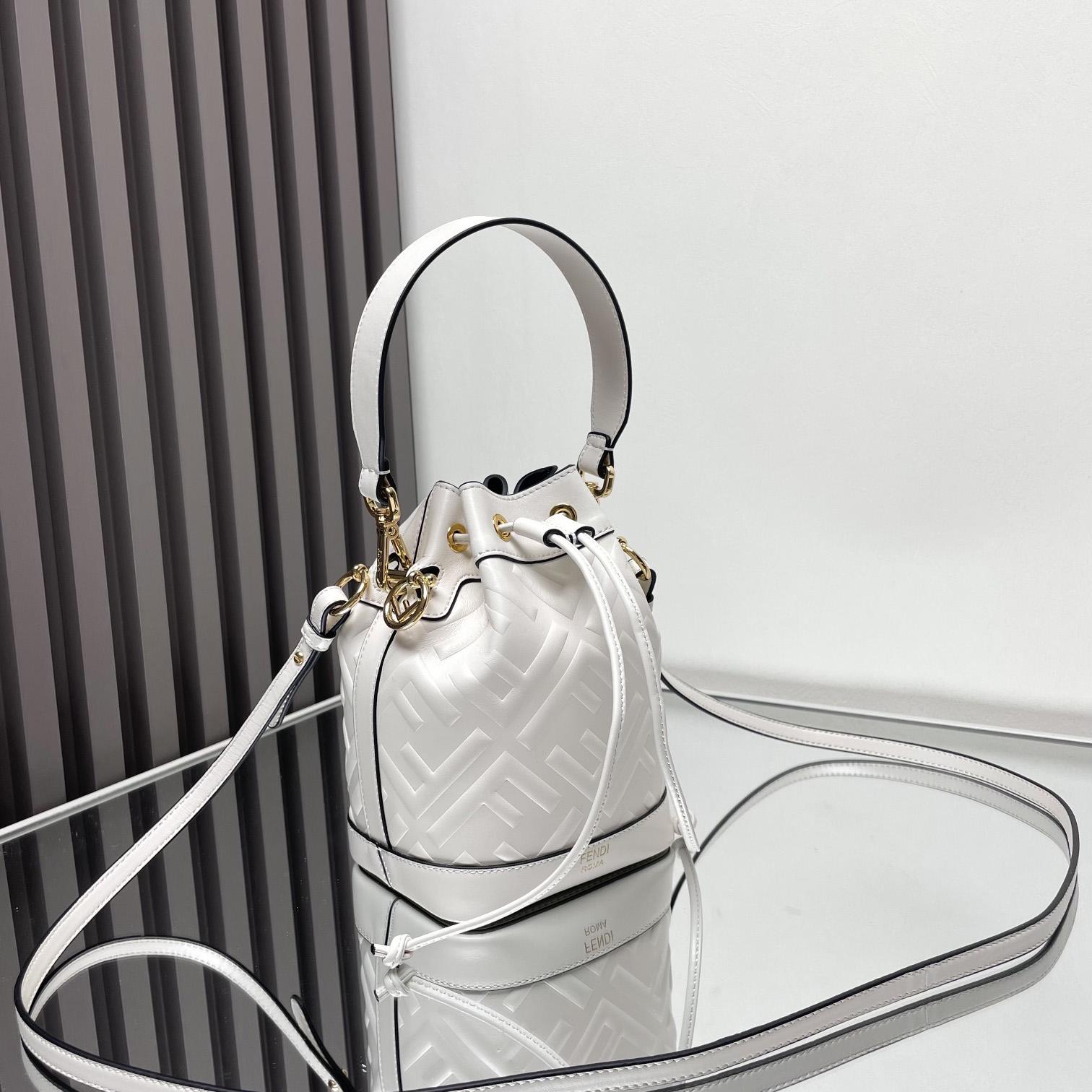 Fendi Mon Tresor White Leather Mini-bag With FF Motif - FashionPlug