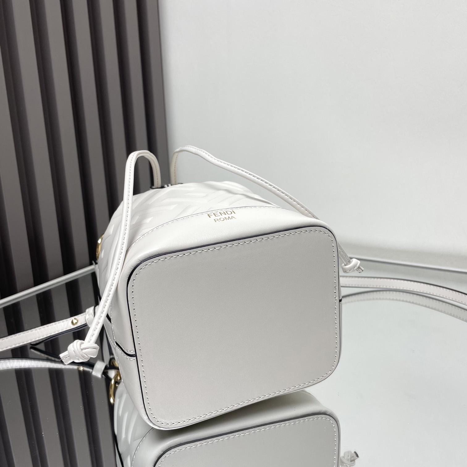 Fendi Mon Tresor White Leather Mini-bag With FF Motif - FashionPlug