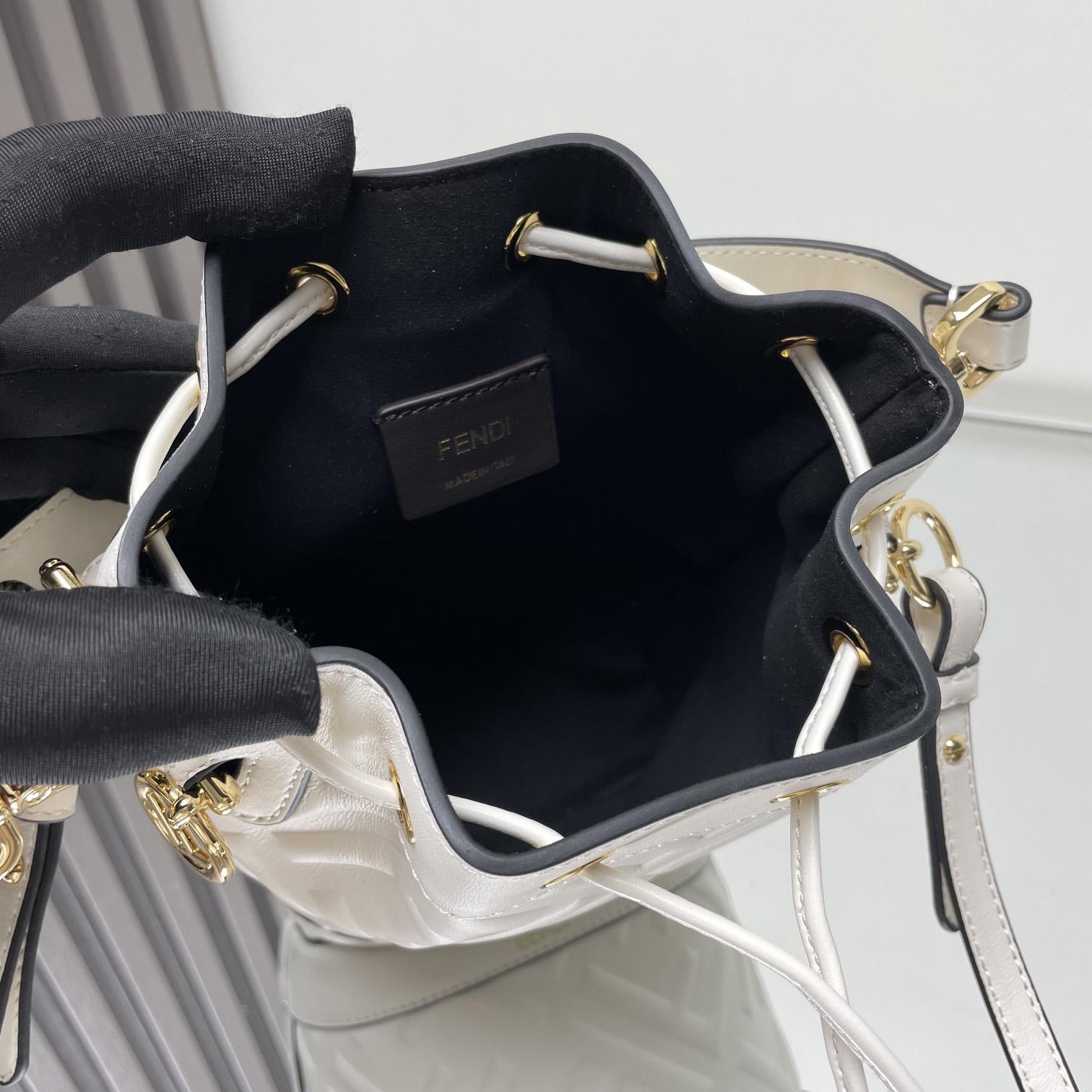 Fendi Mon Tresor White Leather Mini-bag With FF Motif - FashionPlug
