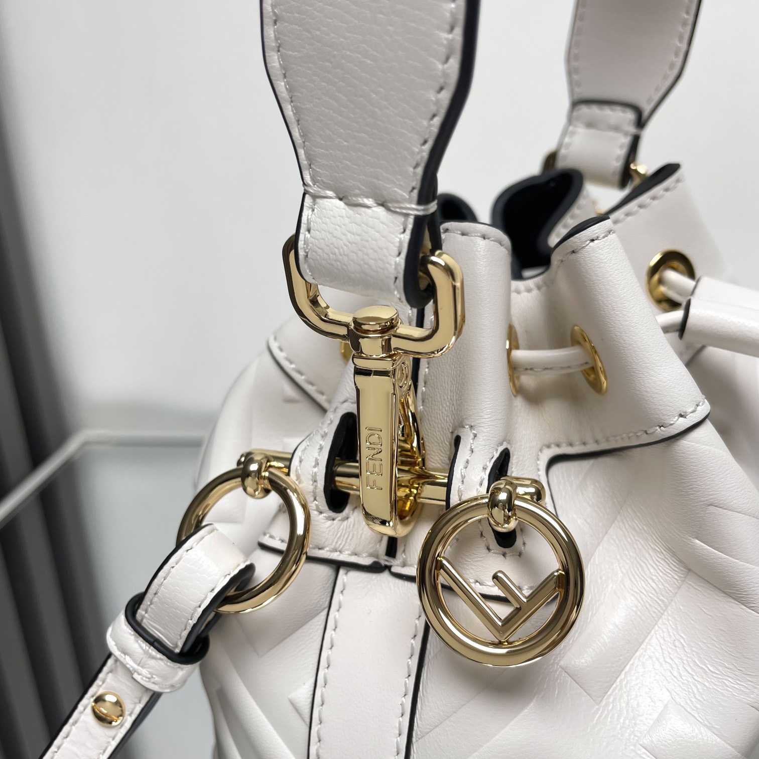Fendi Mon Tresor White Leather Mini-bag With FF Motif - FashionPlug