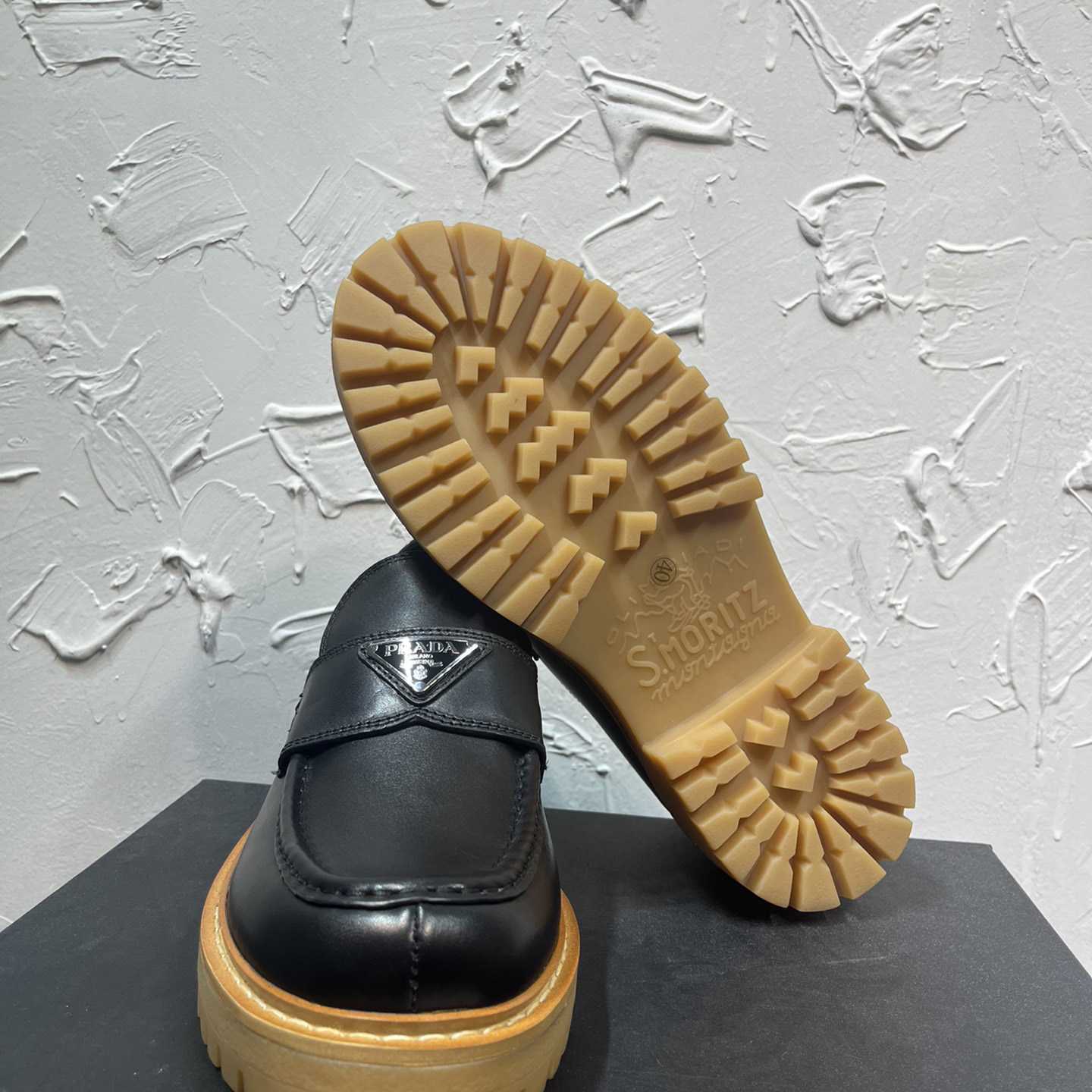 Prada Leather Loafers In Black - FashionPlug