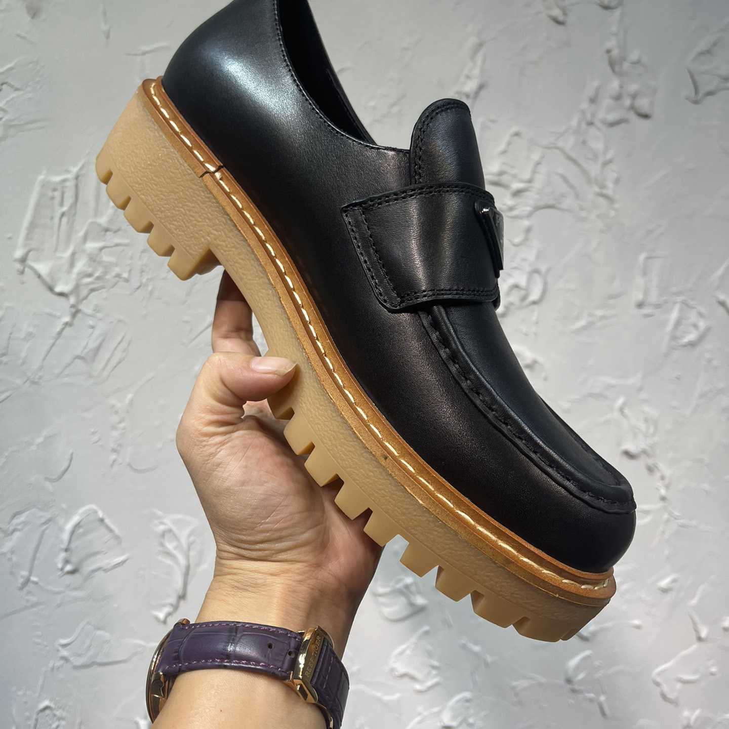 Prada Leather Loafers In Black - FashionPlug