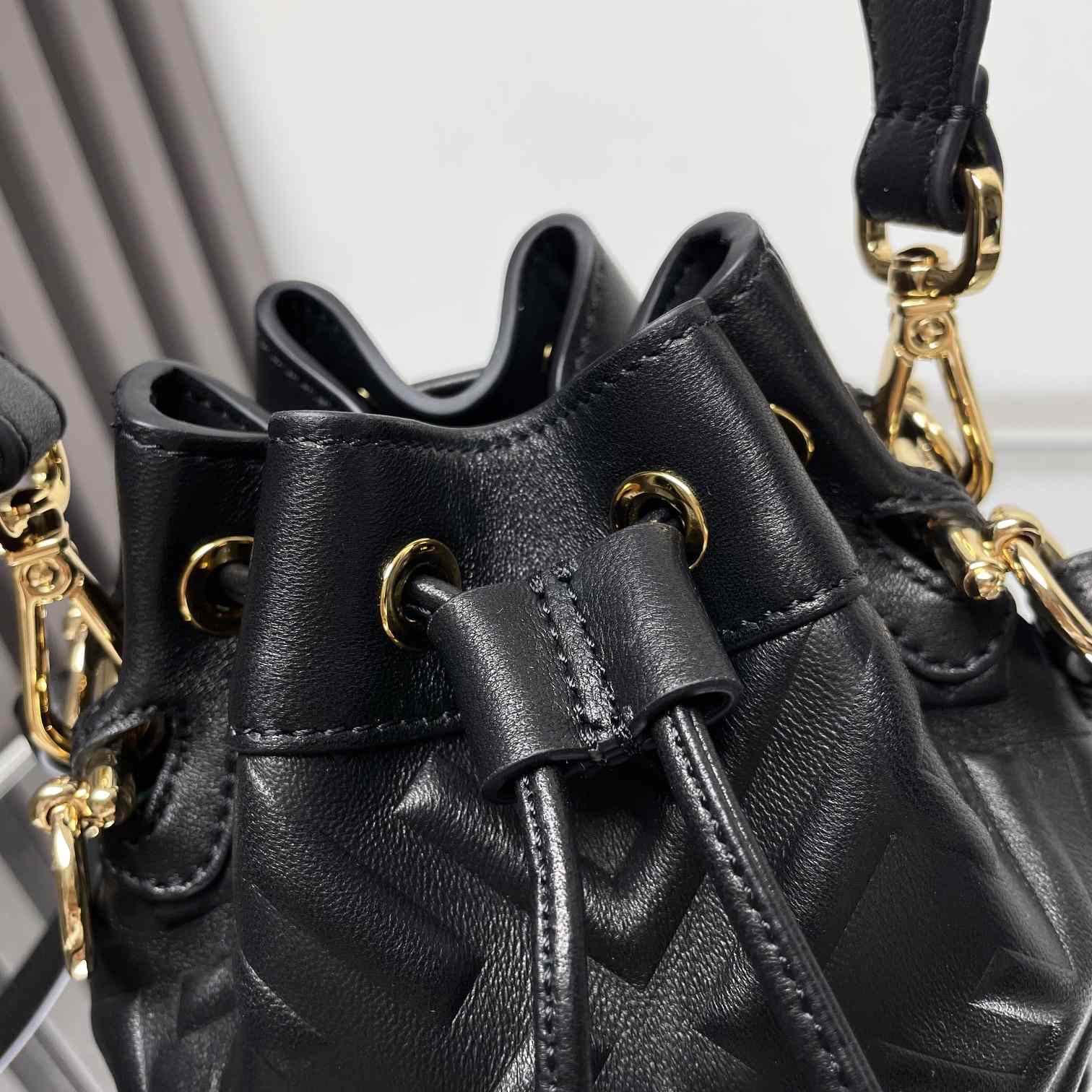 Fendi Mon Tresor Black Leather Mini-bag With FF Motif - FashionPlug