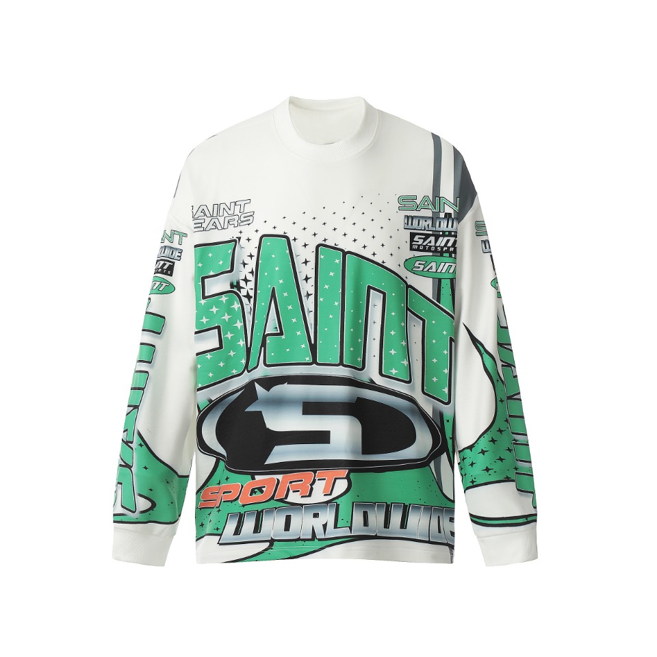 Saint Michael Printed Long Sleeve T-Shirt - FashionPlug