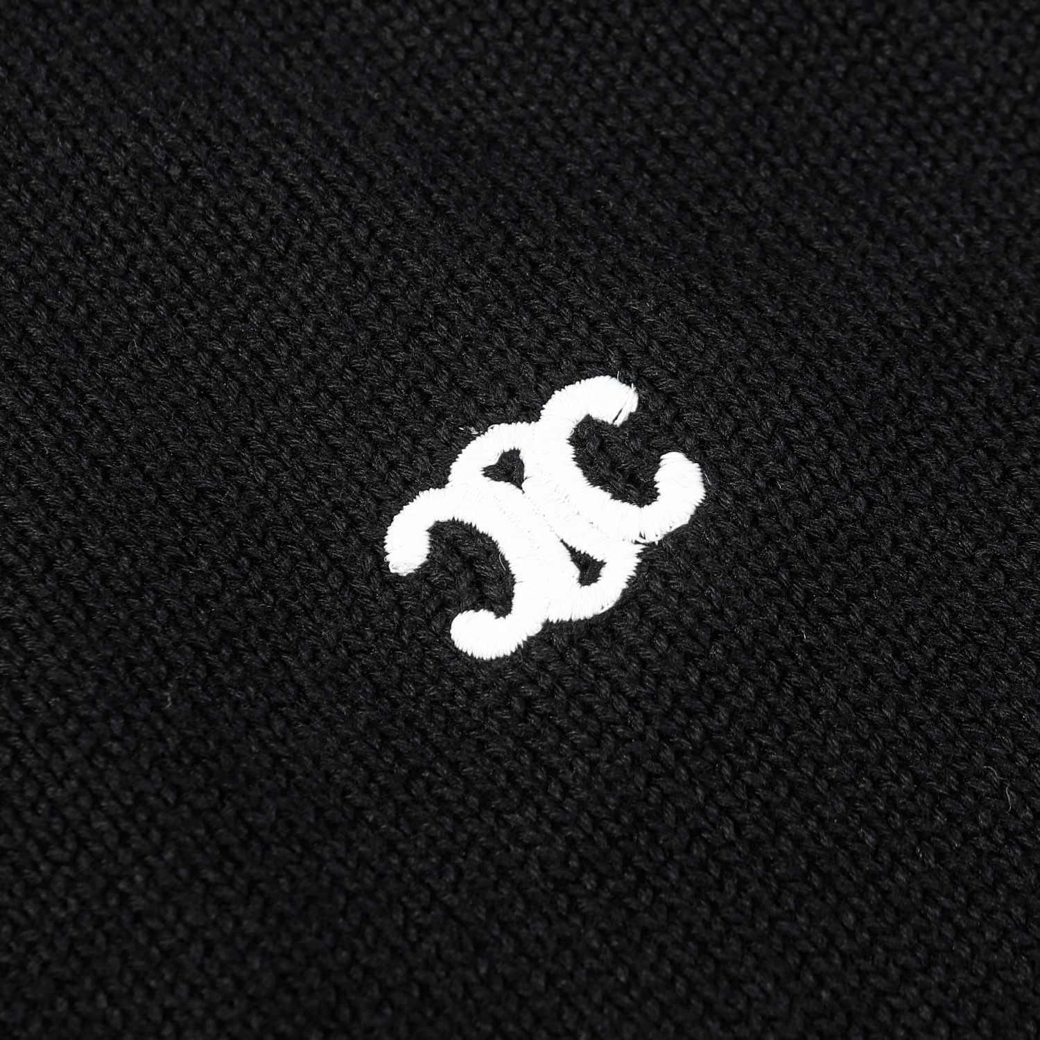 Celine Triomphe V-Neck Sweater 'Black' - FashionPlug