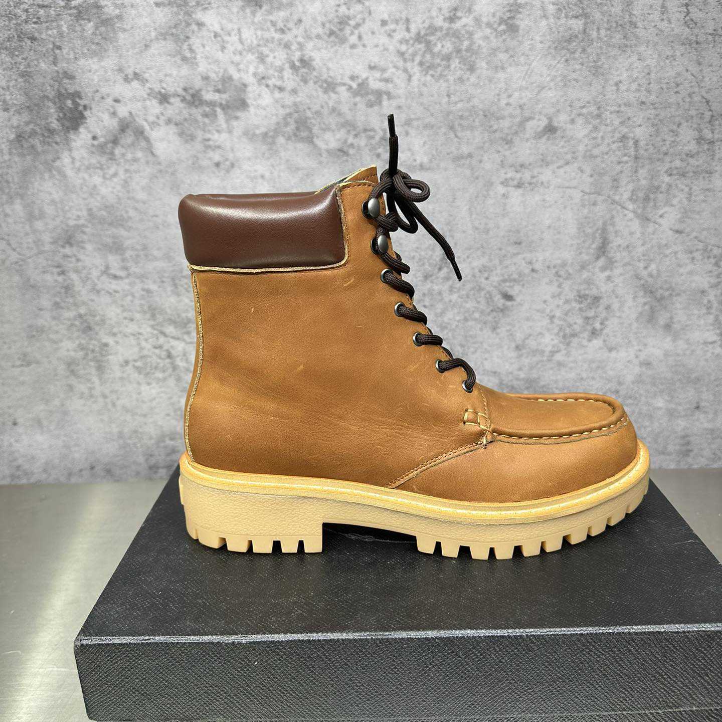Prada Lug-sole Leather Boots - FashionPlug