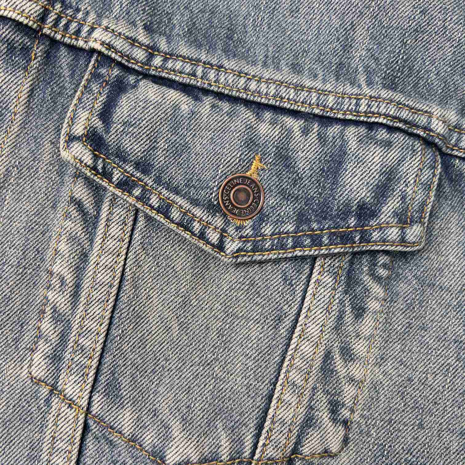 Celine Trucker Jacket In Union Wash Denim - FashionPlug