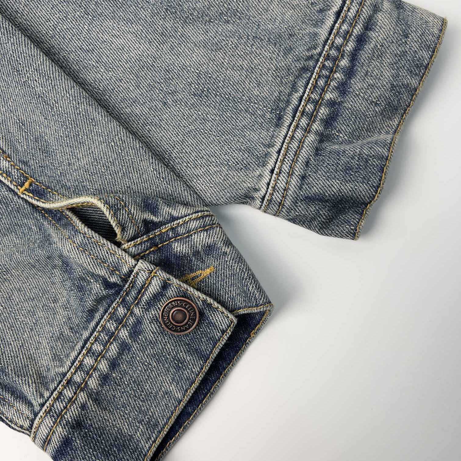 Celine Trucker Jacket In Union Wash Denim - FashionPlug