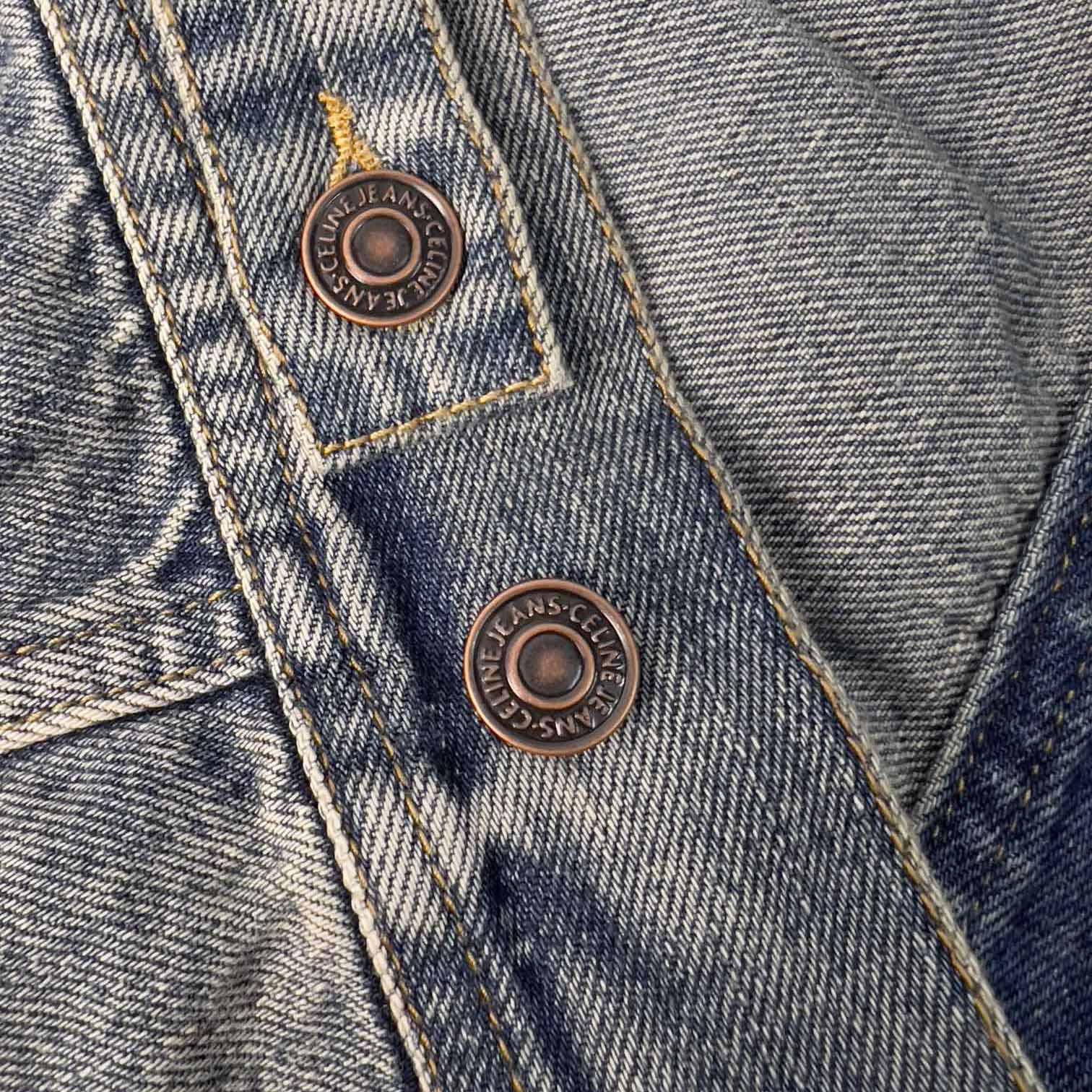 Celine Trucker Jacket In Union Wash Denim - FashionPlug