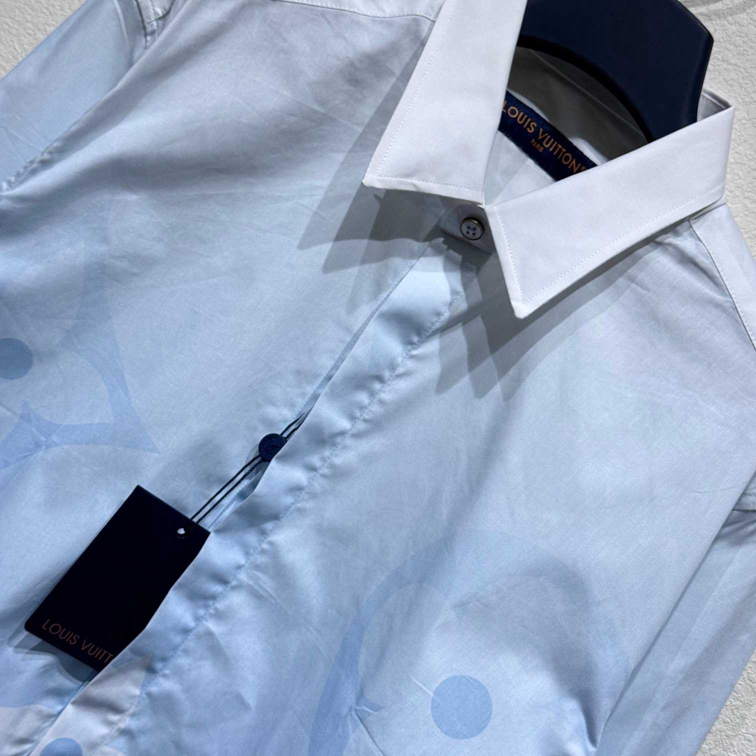 Louis Vuitton Monogram Printed Long Sleeved Cotton Poplin Shirt   1AFXVW - FashionPlug