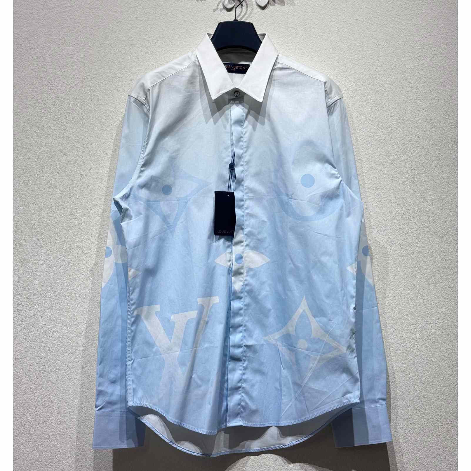 Louis Vuitton Monogram Printed Long Sleeved Cotton Poplin Shirt   1AFXVW - FashionPlug