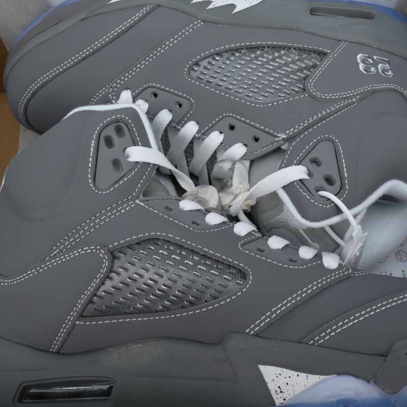 Air Jordan 5 Retro 'Wolf Grey' Sneakers     136027-005  - FashionPlug