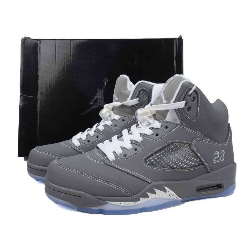 Air Jordan 5 Retro 'Wolf Grey' Sneakers     136027-005  - FashionPlug