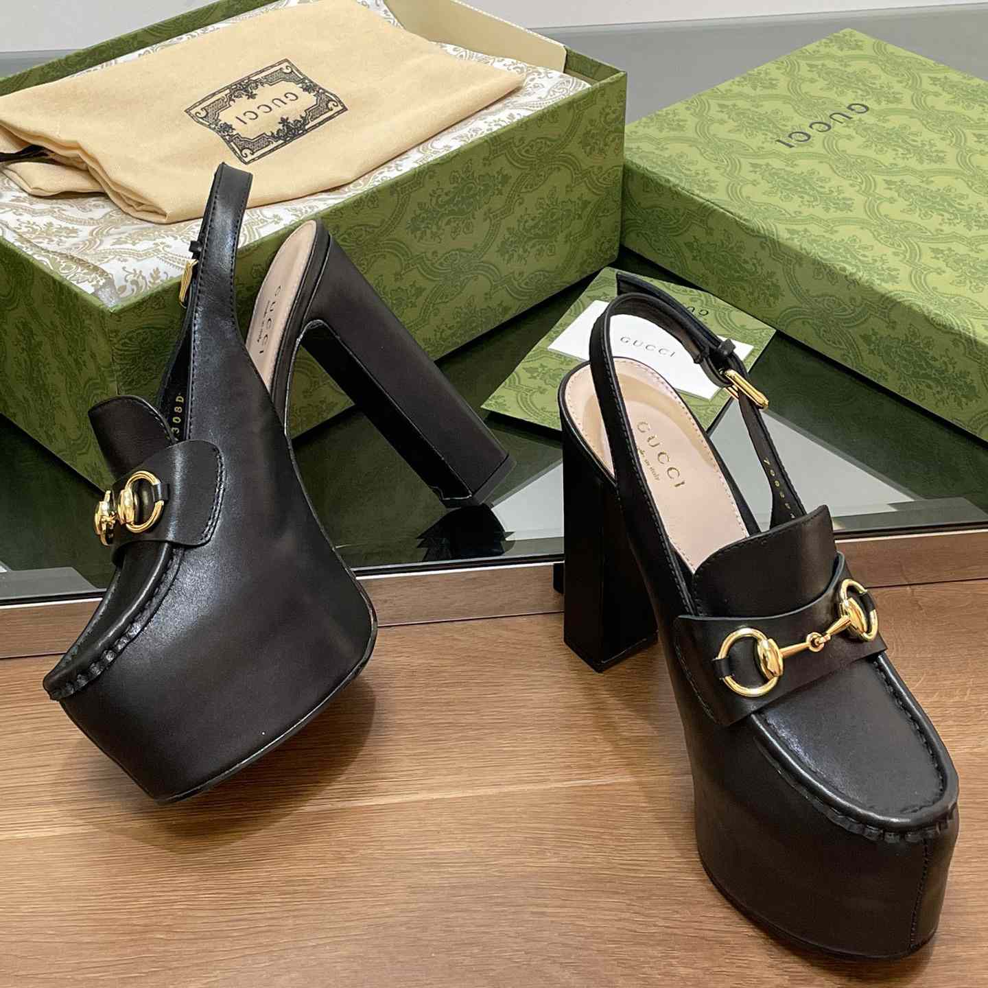 Gucci Women's Horsebit Platform Loafer Slingback - FashionPlug