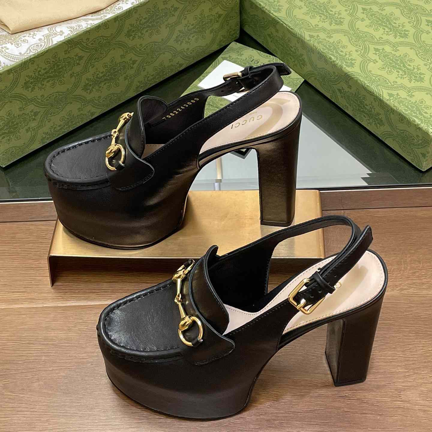 Gucci Women's Horsebit Platform Loafer Slingback - FashionPlug