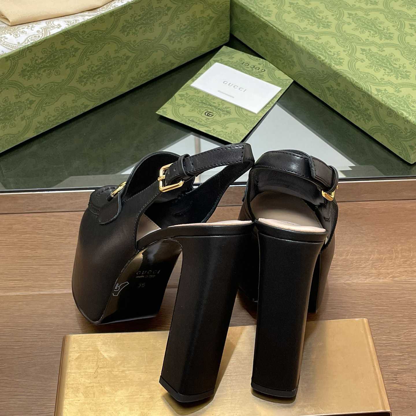 Gucci Women's Horsebit Platform Loafer Slingback - FashionPlug