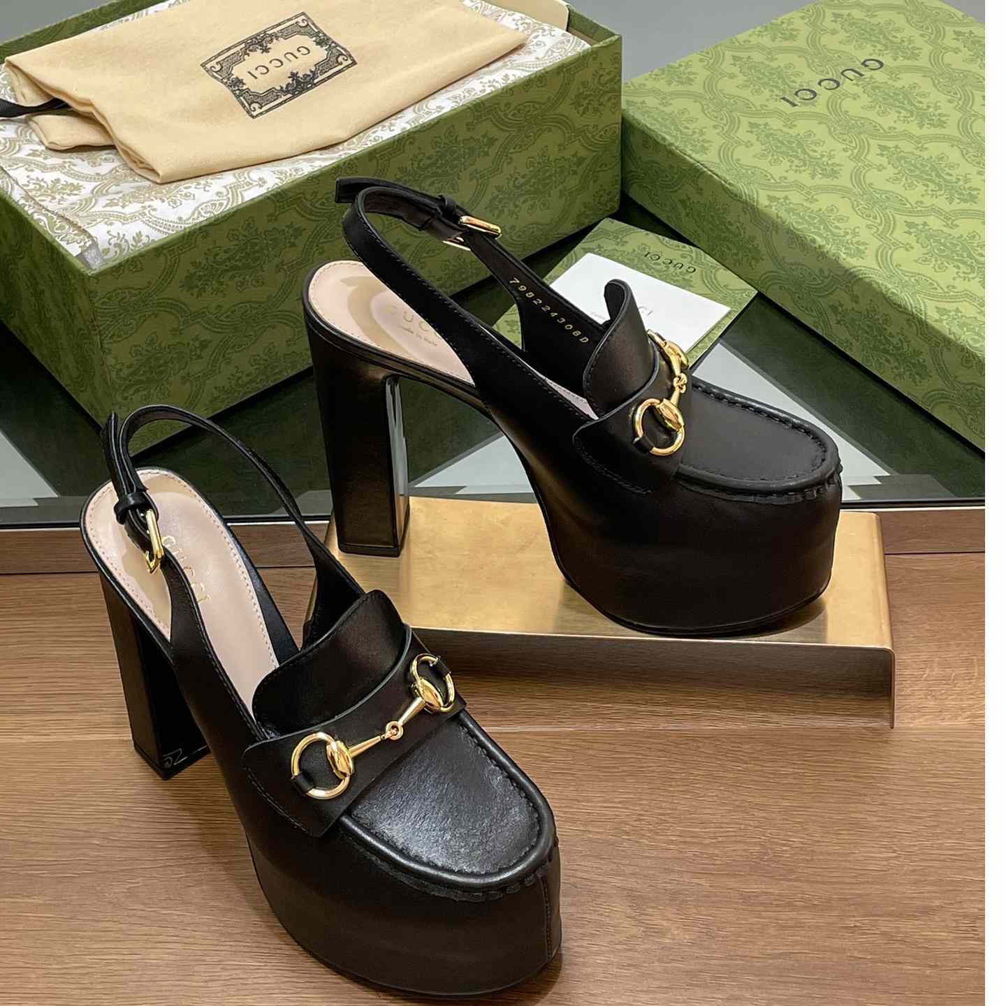 Gucci Women's Horsebit Platform Loafer Slingback - FashionPlug