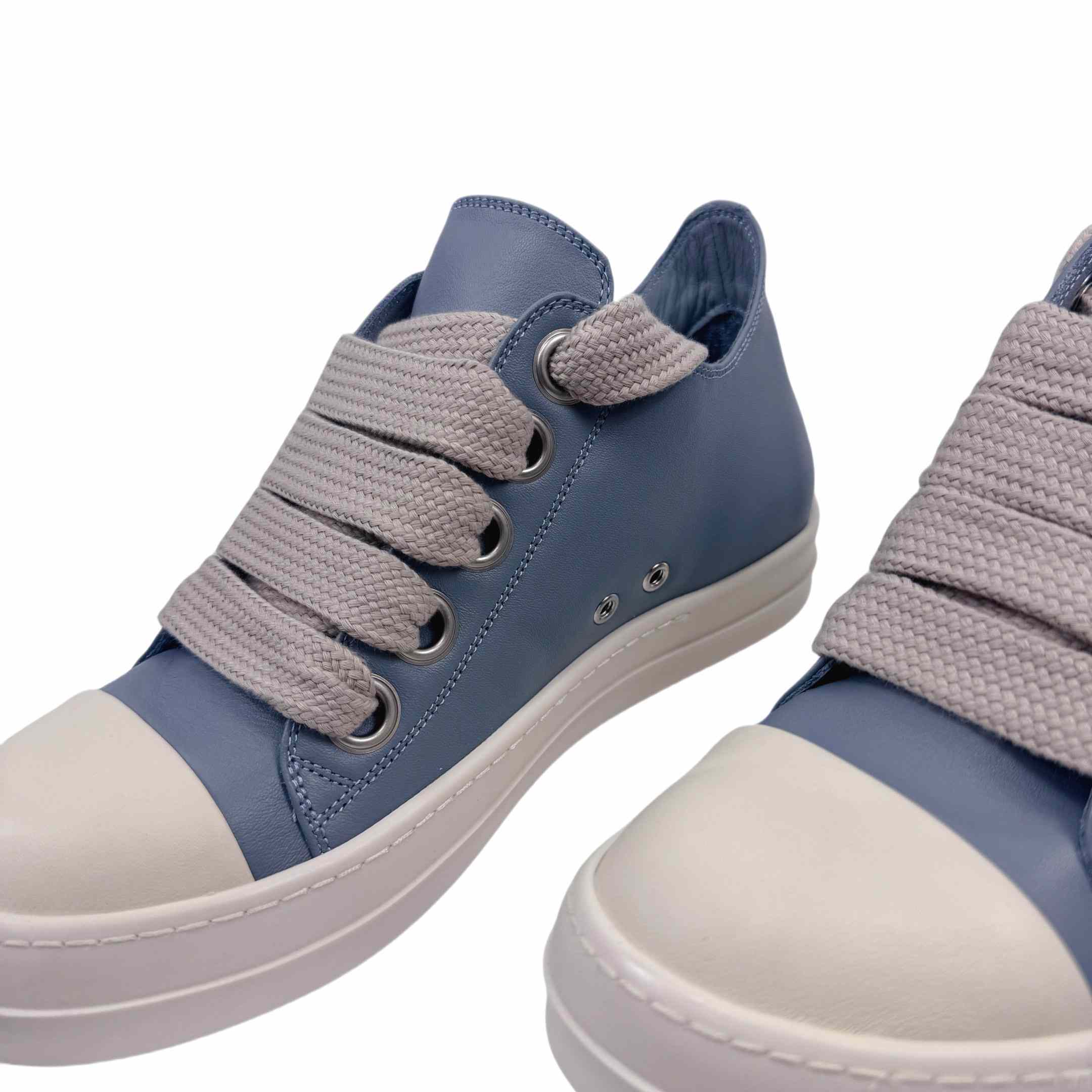 Rick Owens Jumbo-Laced Low-Top Sneakers - FashionPlug