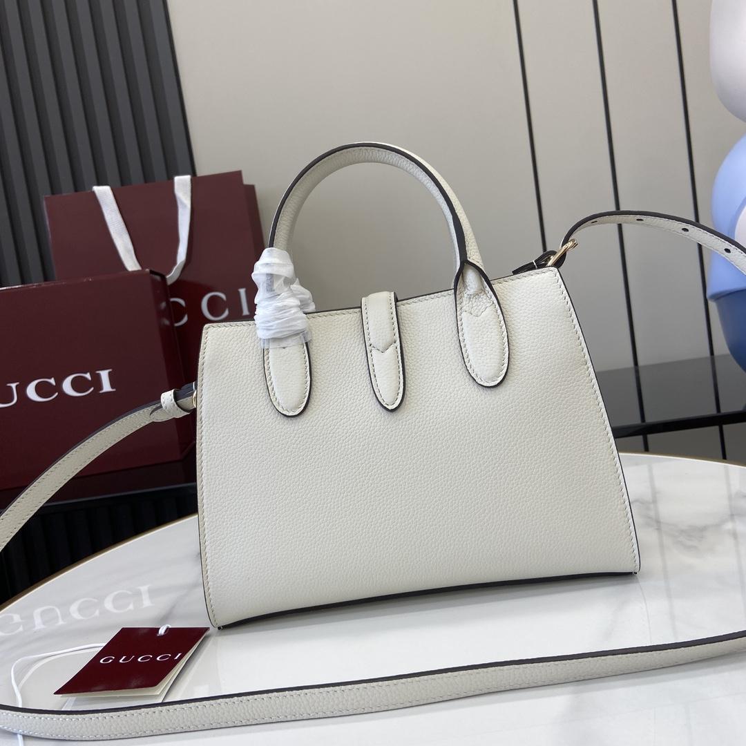Gucci Small Tote Bag With Hook Closure - FashionPlug