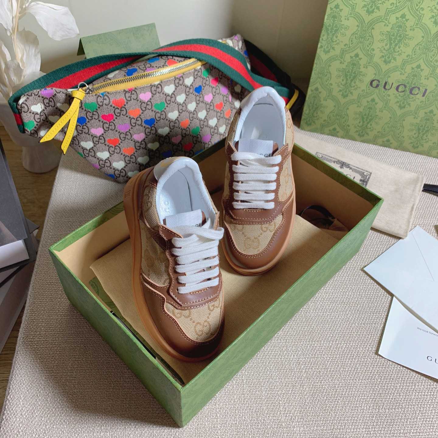 Gucci Toddler Leather Platform Sneaker - FashionPlug