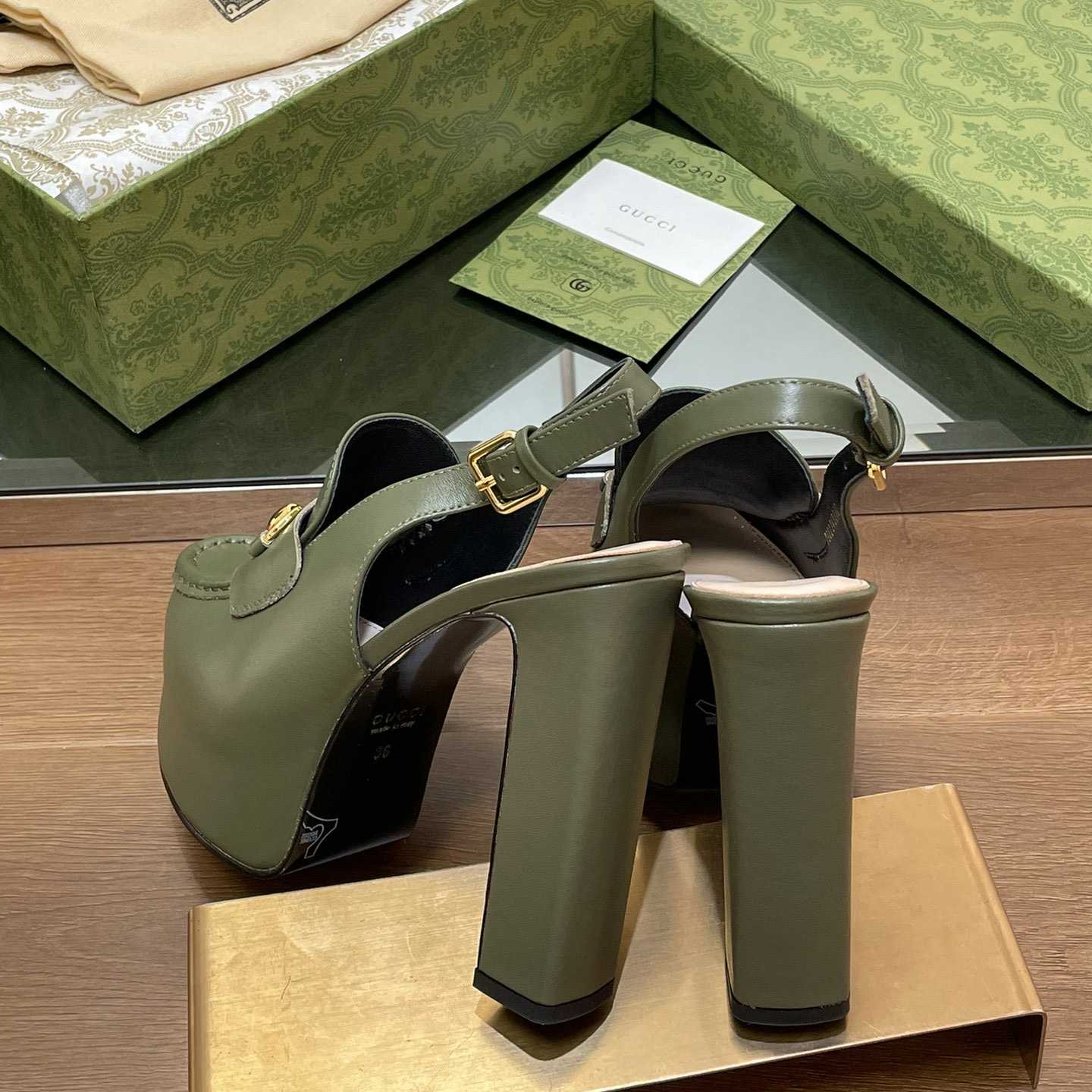 Gucci Women's Horsebit Platform Loafer Slingback - FashionPlug