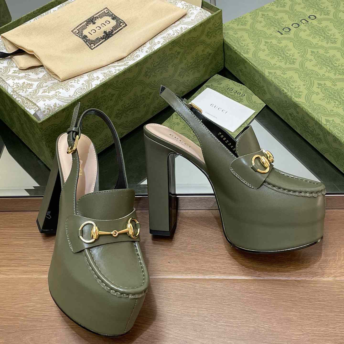 Gucci Women's Horsebit Platform Loafer Slingback - FashionPlug