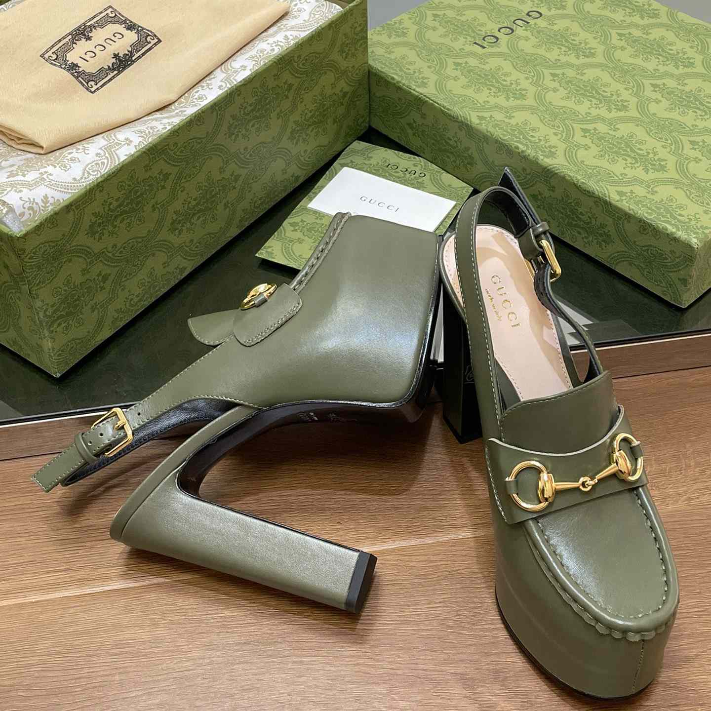 Gucci Women's Horsebit Platform Loafer Slingback - FashionPlug