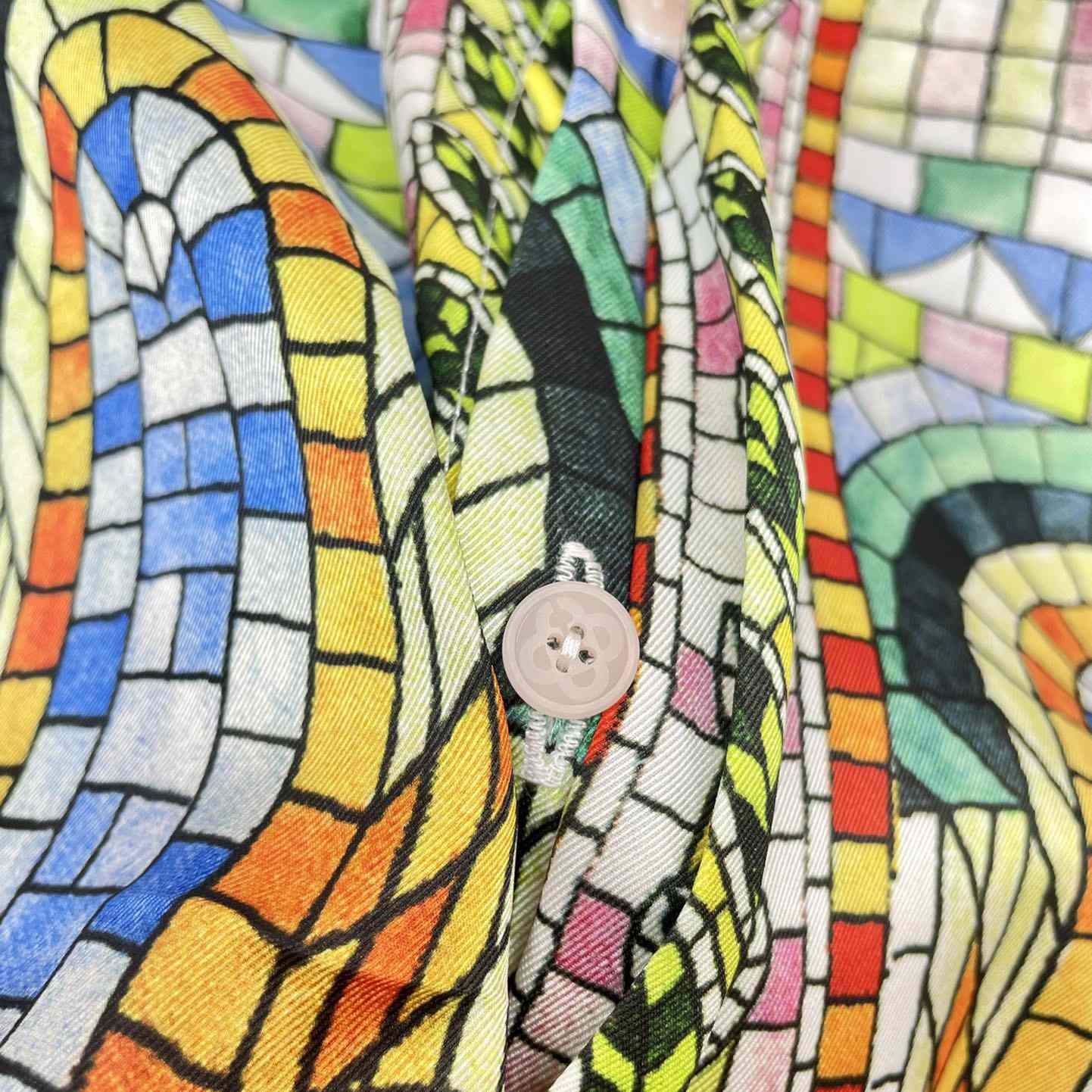 Casablanca Mosaic De Damas Silk Shirt     CA3497 - FashionPlug