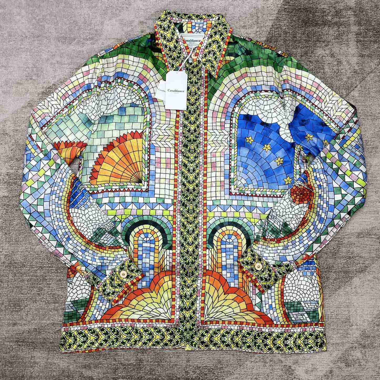 Casablanca Mosaic De Damas Silk Shirt     CA3497 - FashionPlug