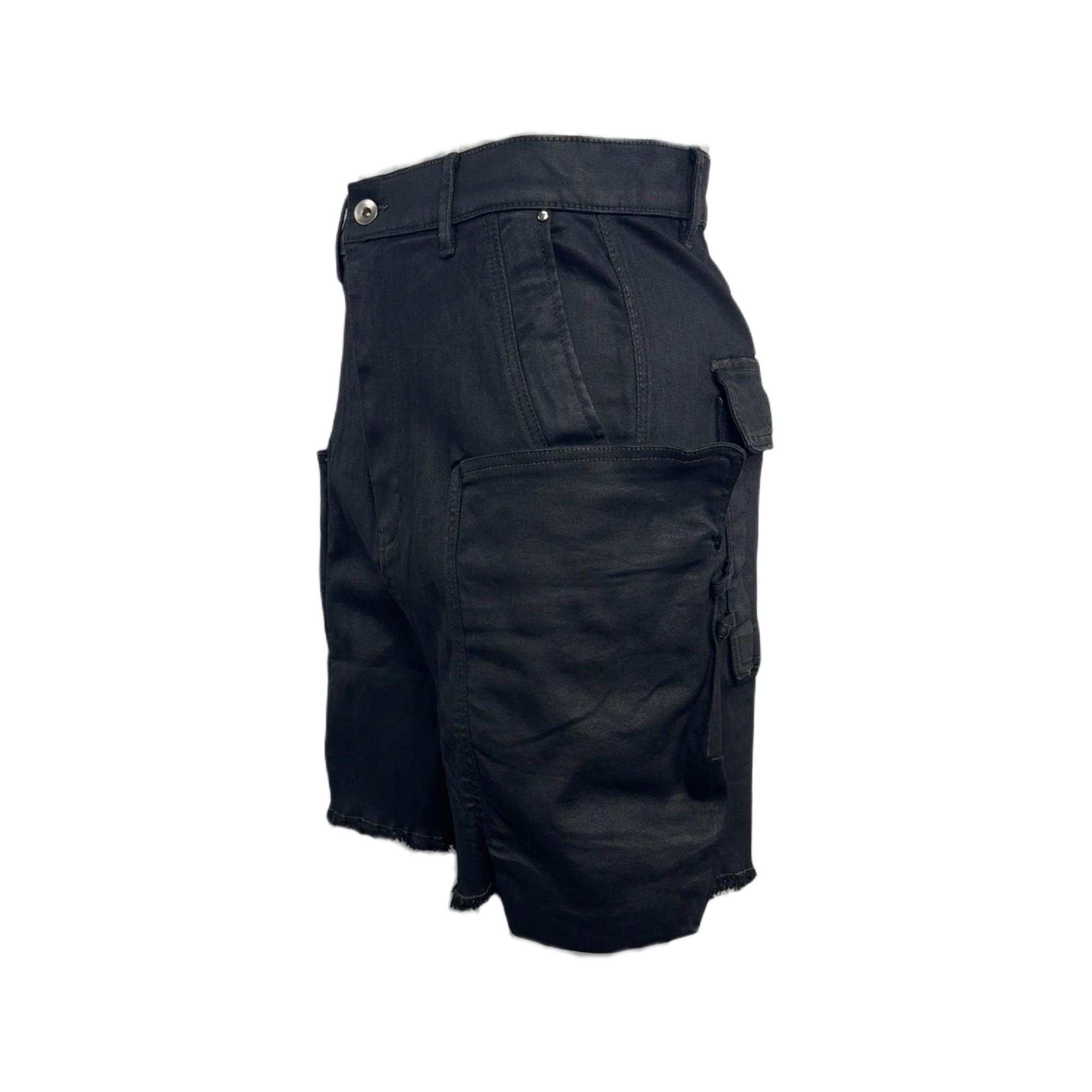 Rick Owens 'stefan' Denim Cargo Shorts - FashionPlug