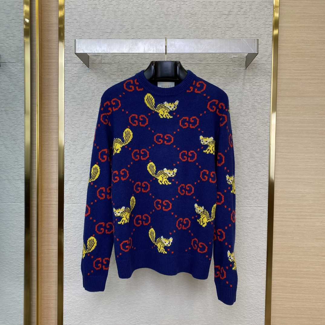 Gucci Freya Hartas Gg Animal Wool Sweater - FashionPlug