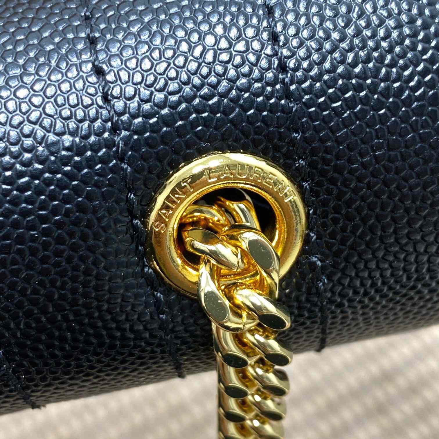 Saint Laurent Envelope Small In Quilted Grain De Poudre Embossed Leather - FashionPlug