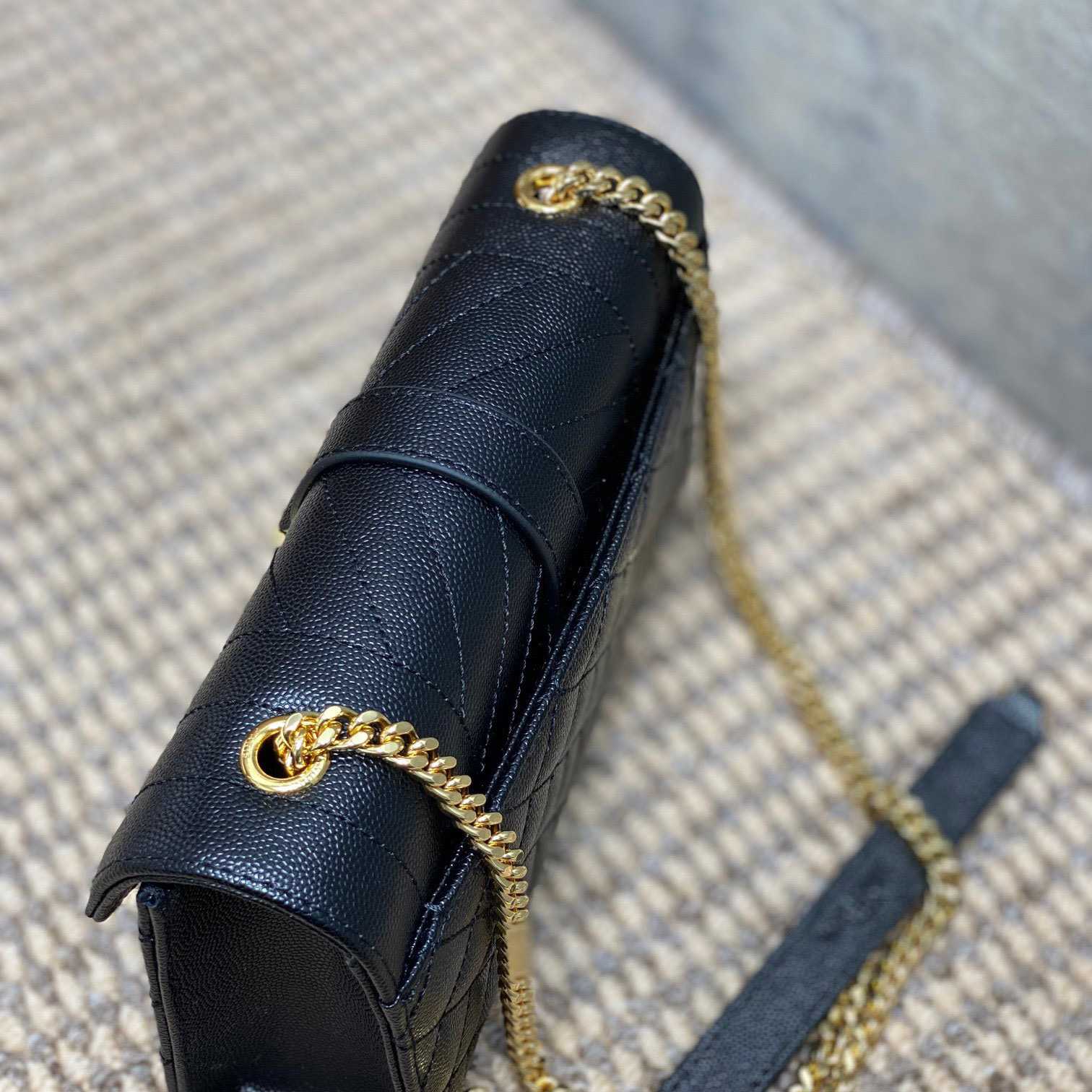 Saint Laurent Envelope Small In Quilted Grain De Poudre Embossed Leather - FashionPlug