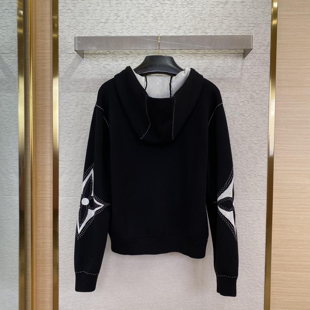 Louis Vuitton Graphic Intarsia Zipped Cotton Hoodie   1AFXKW - FashionPlug