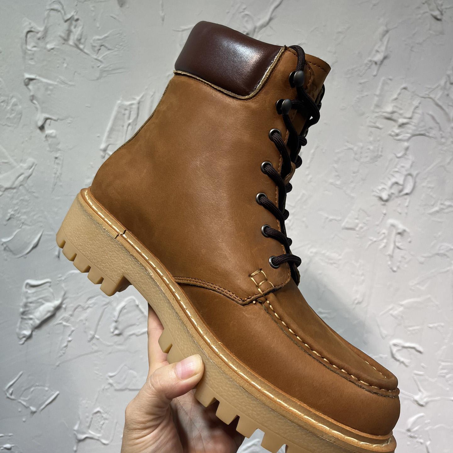 Prada Lug-sole Leather Boots - FashionPlug