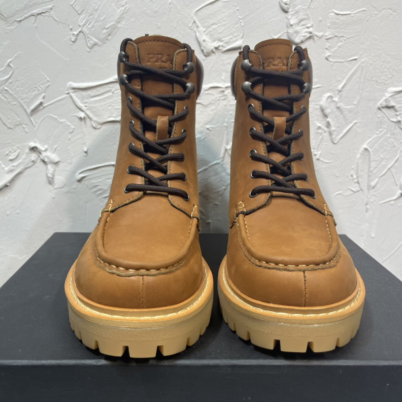 Prada Lug-sole Leather Boots - FashionPlug