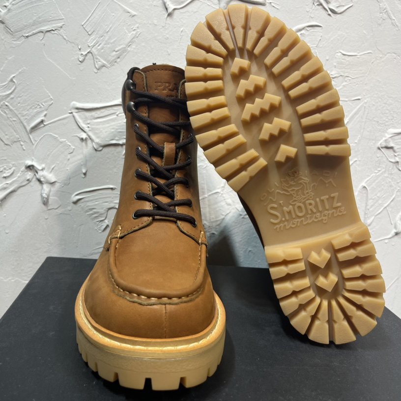 Prada Lug-sole Leather Boots - FashionPlug