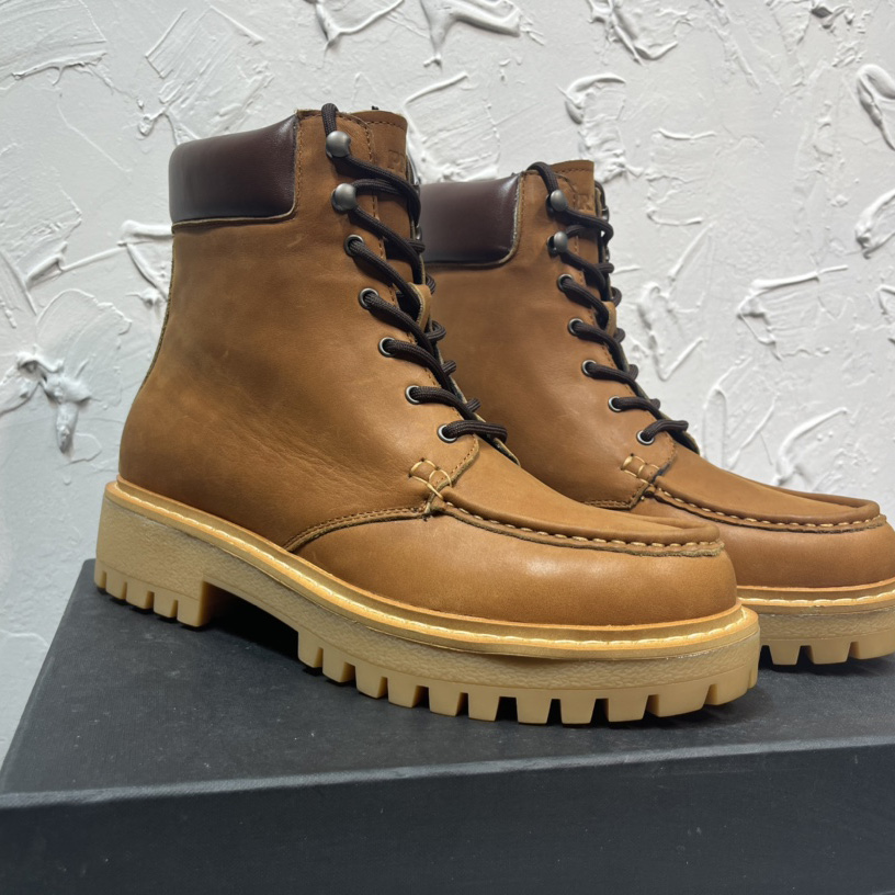 Prada Lug-sole Leather Boots - FashionPlug