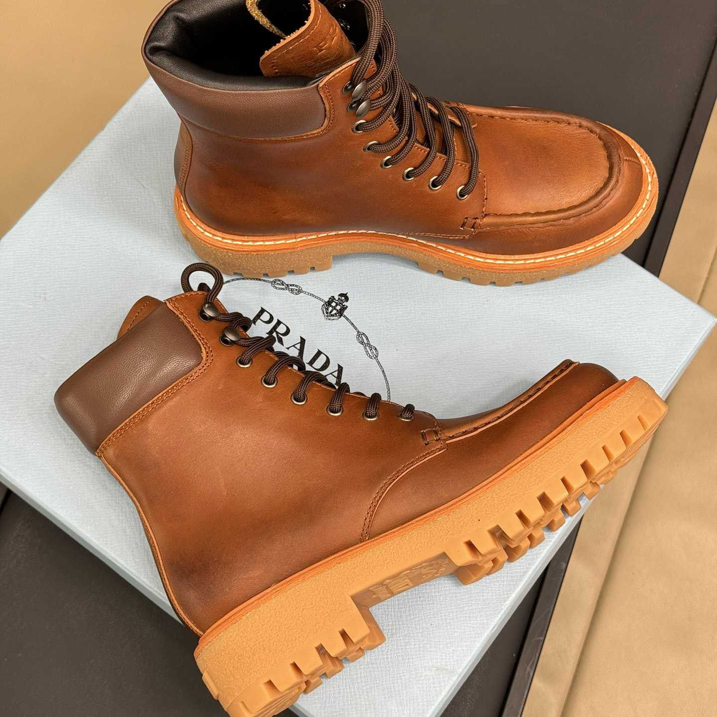 Prada Lug-sole Leather Boots - FashionPlug