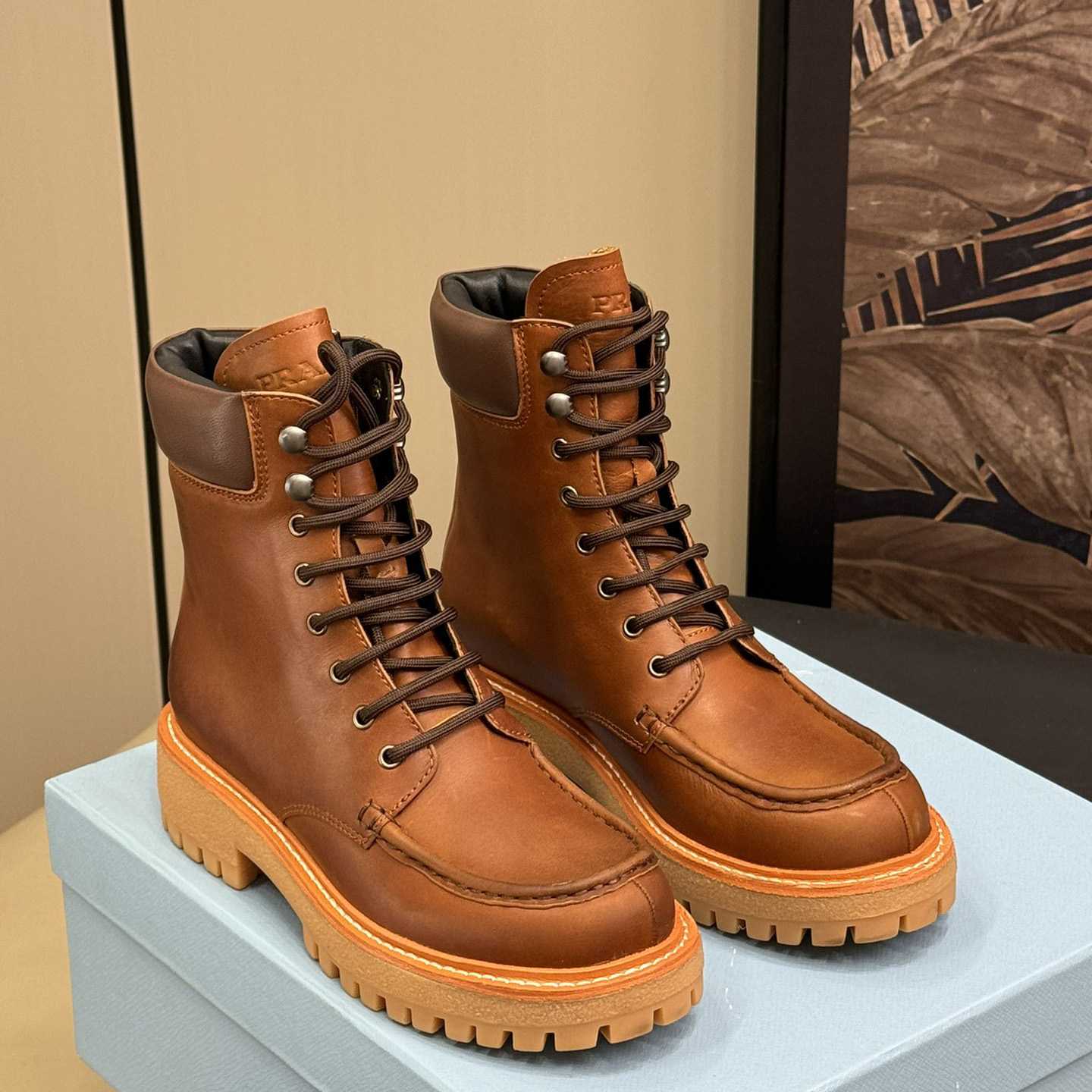 Prada Lug-sole Leather Boots - FashionPlug