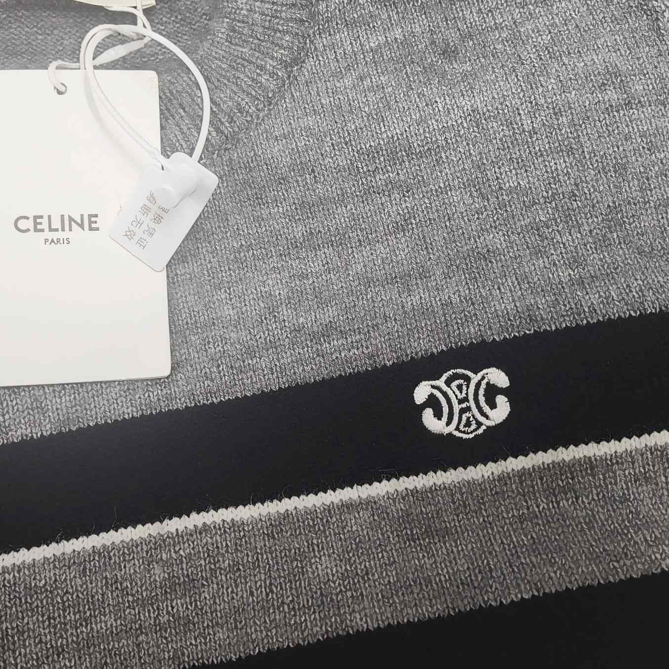 Celine Striped Triomphe Crew Neck Sweater In Wool - FashionPlug