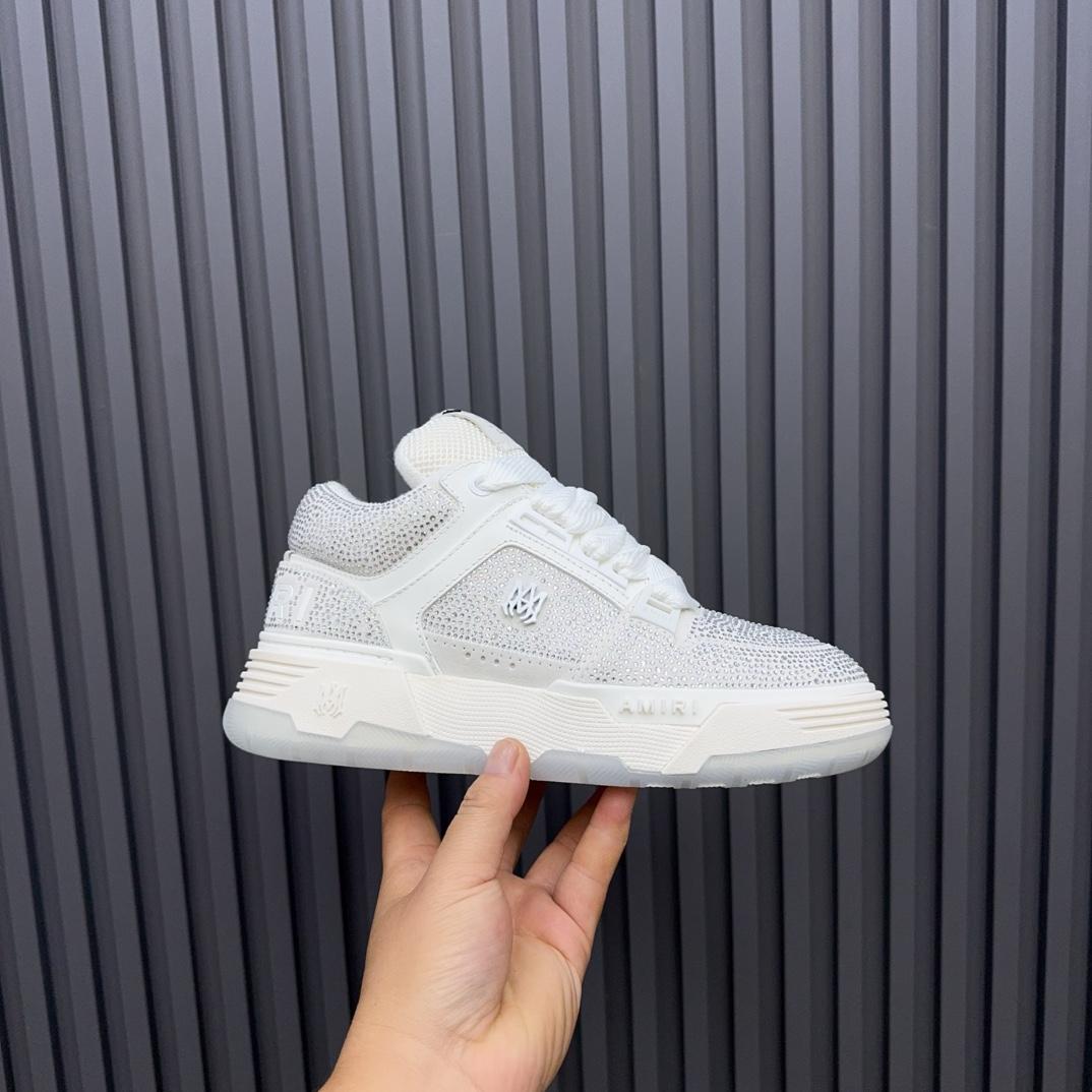 Amiri Crystal MA-1 Leather Sneakers - FashionPlug